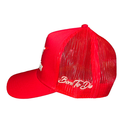 ALONESTAR TRUCKER HAT RED